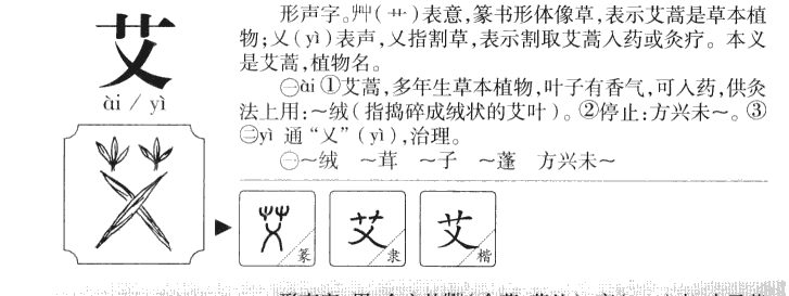 艾字字源字形