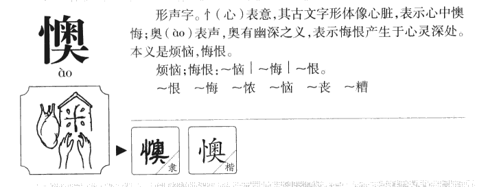 懊字字源字形