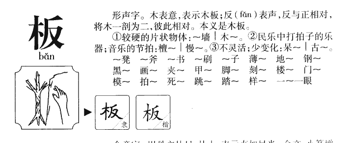 板字字源字形
