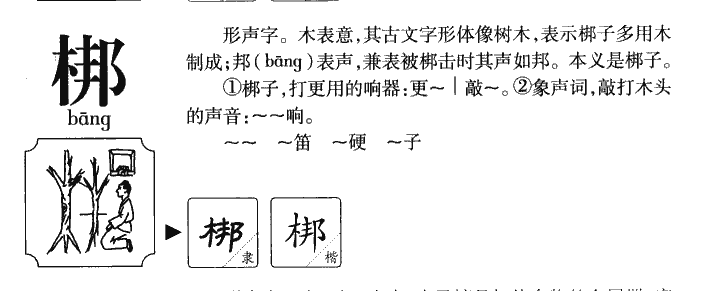 梆字字源字形