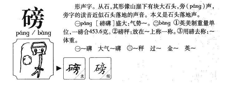 磅字字源字形