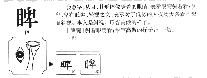 睥字字源字形