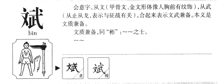 斌字字源字形