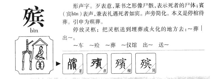 殡字字源字形