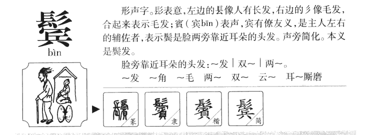 鬓字字源字形