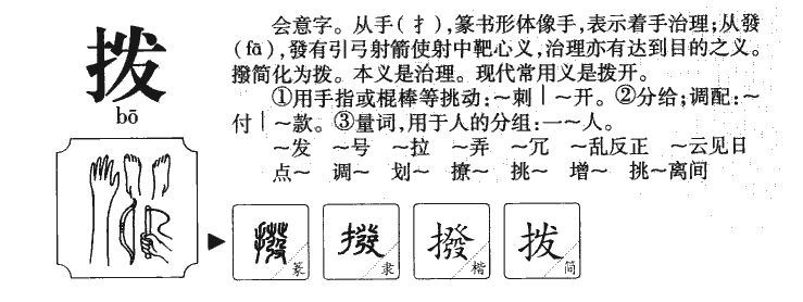 拨字字源字形