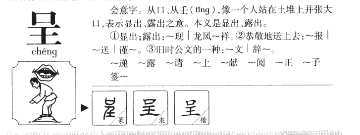 呈字字源字形