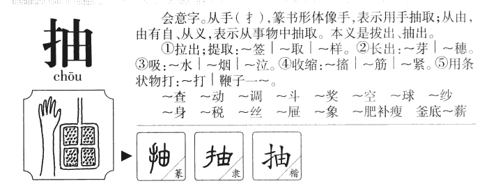 抽字字源字形