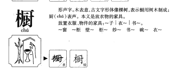 橱字字源字形