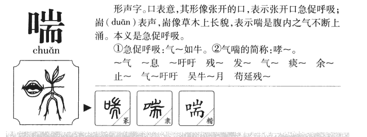 喘字字源字形