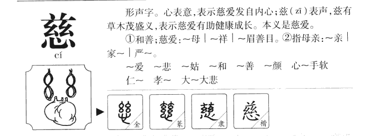 慈字字源字形