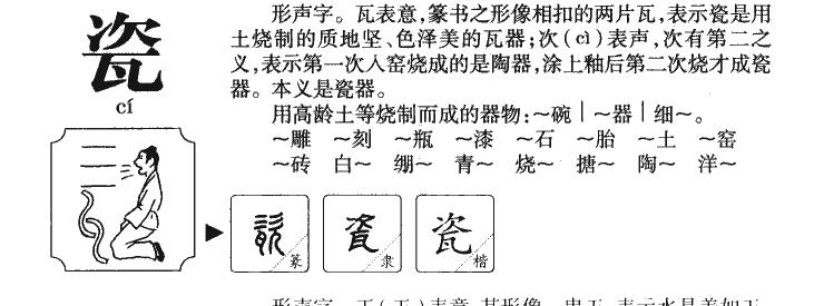 瓷字字源字形