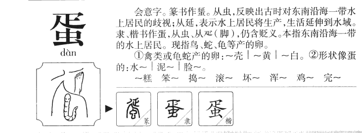 蛋字字源字形