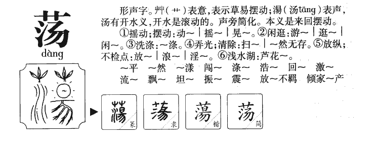 荡字字源字形