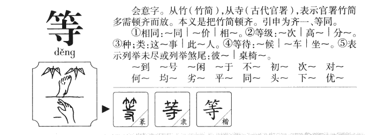 等字字源字形