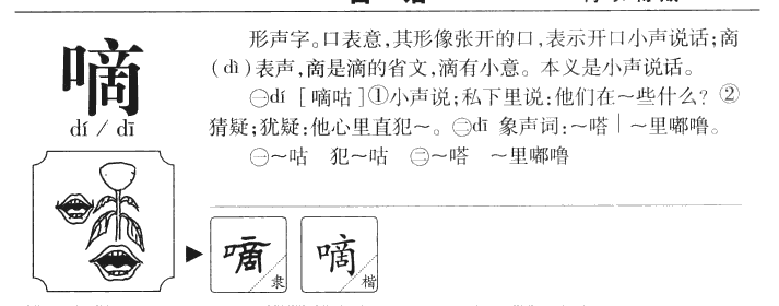嘀字字源字形