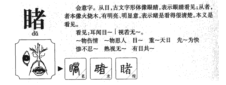 睹字字源字形
