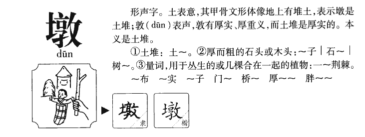 墩字字源字形