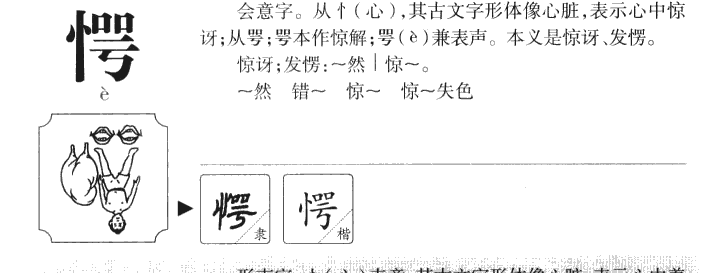 愕字字源字形