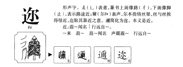 迩字字源字形