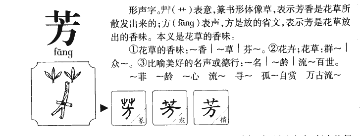 芳字字源字形