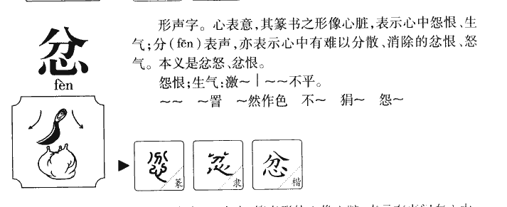 忿字字源字形