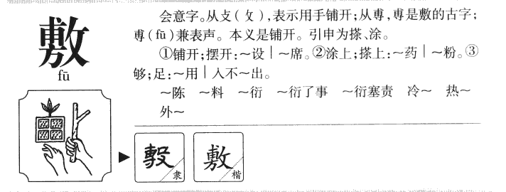 敷字字源字形