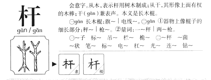 杆字字源字形