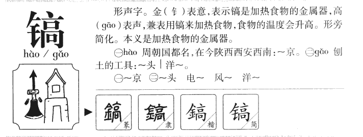 镐字字源字形