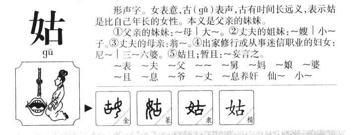 姑字字源字形