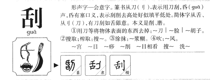刮字字源字形