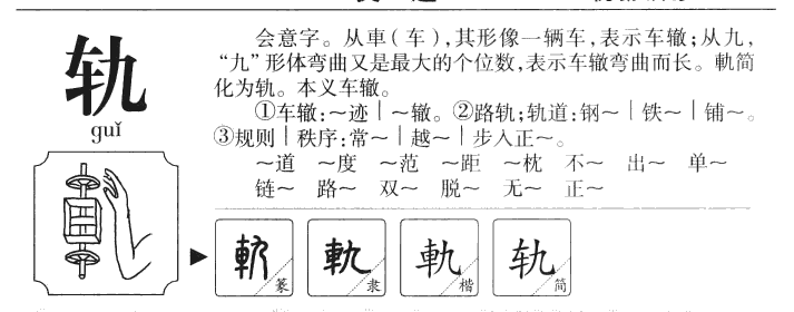 轨字字源字形