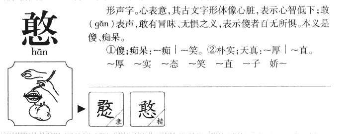憨字字源字形