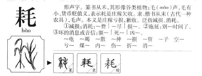 耗字字源字形