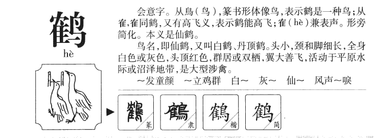 鹤字字源字形