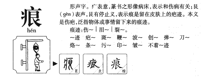 痕字字源字形