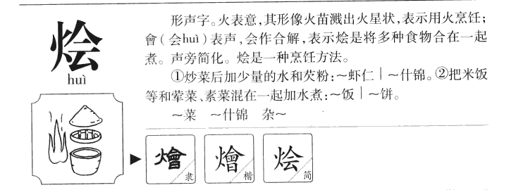 烩字字源字形