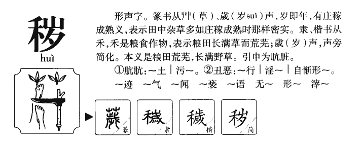 秽字字源字形