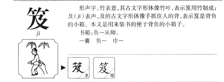 笈字字源字形