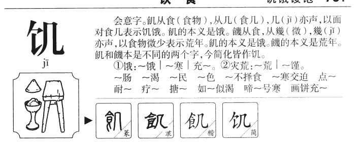 饥字字源字形