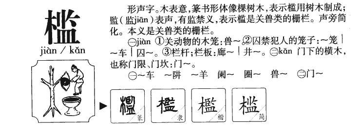 槛字字源字形