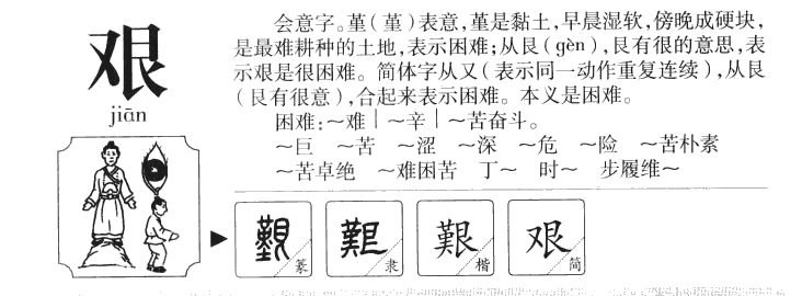 艰字字源字形