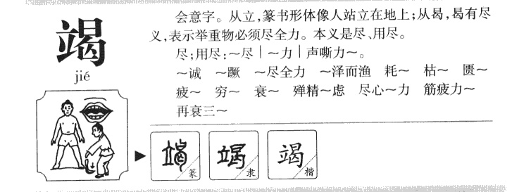 竭字字源字形