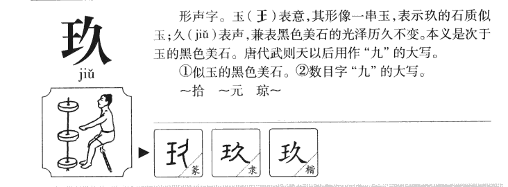 玖字字源字形