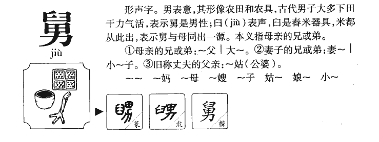 舅字字源字形