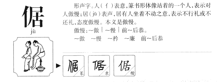 倨字字源字形