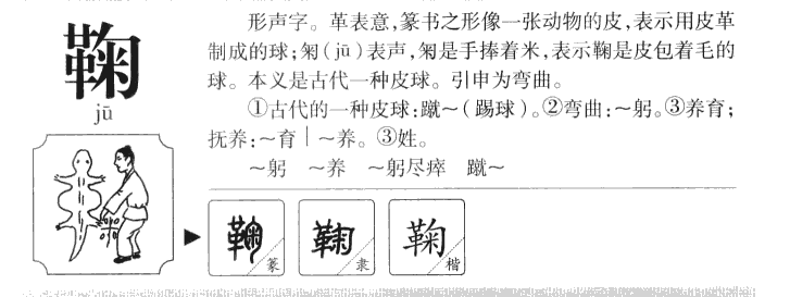 鞠字字源字形