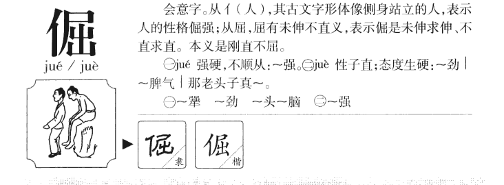 倔字字源字形