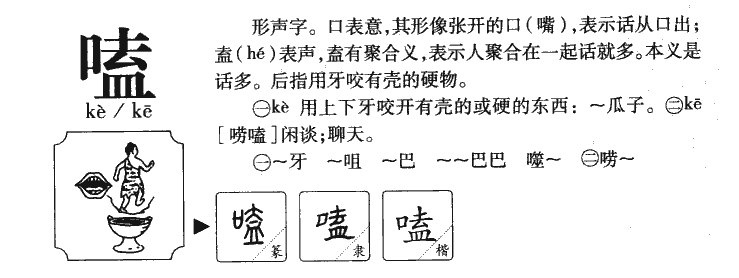 嗑字字源字形
