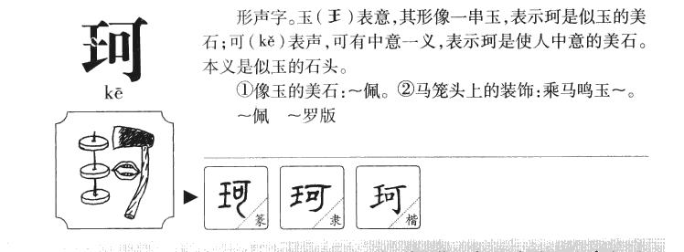 珂字字源字形